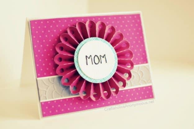 DIY Mothers Day Cards - Embossed Flower Card For Mom - Creative and Thoughtful Homemade Card Ideas for Mom - Step by Step Tutorials, Best Quotes, Handmade Projects