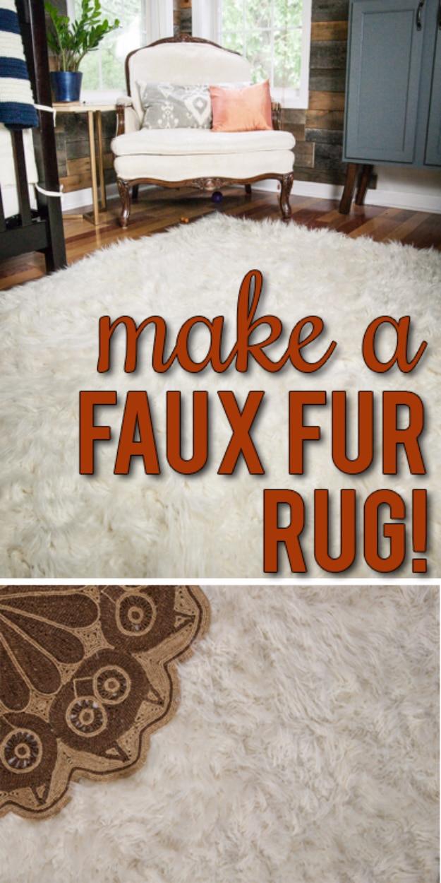 DIY Faux Fur Rug, a budget friendly rug project for any space and better than a store bought version