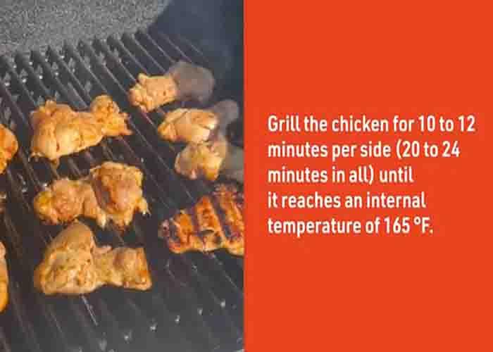 Grilling the lemongrass chicken