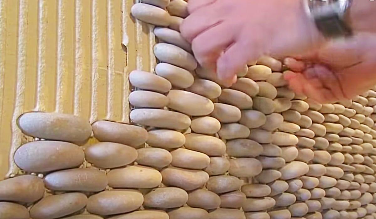 DIY River Rock Accent Wall