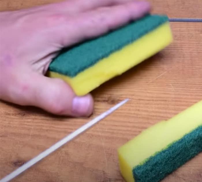 directions to sharpen a knife with a mug