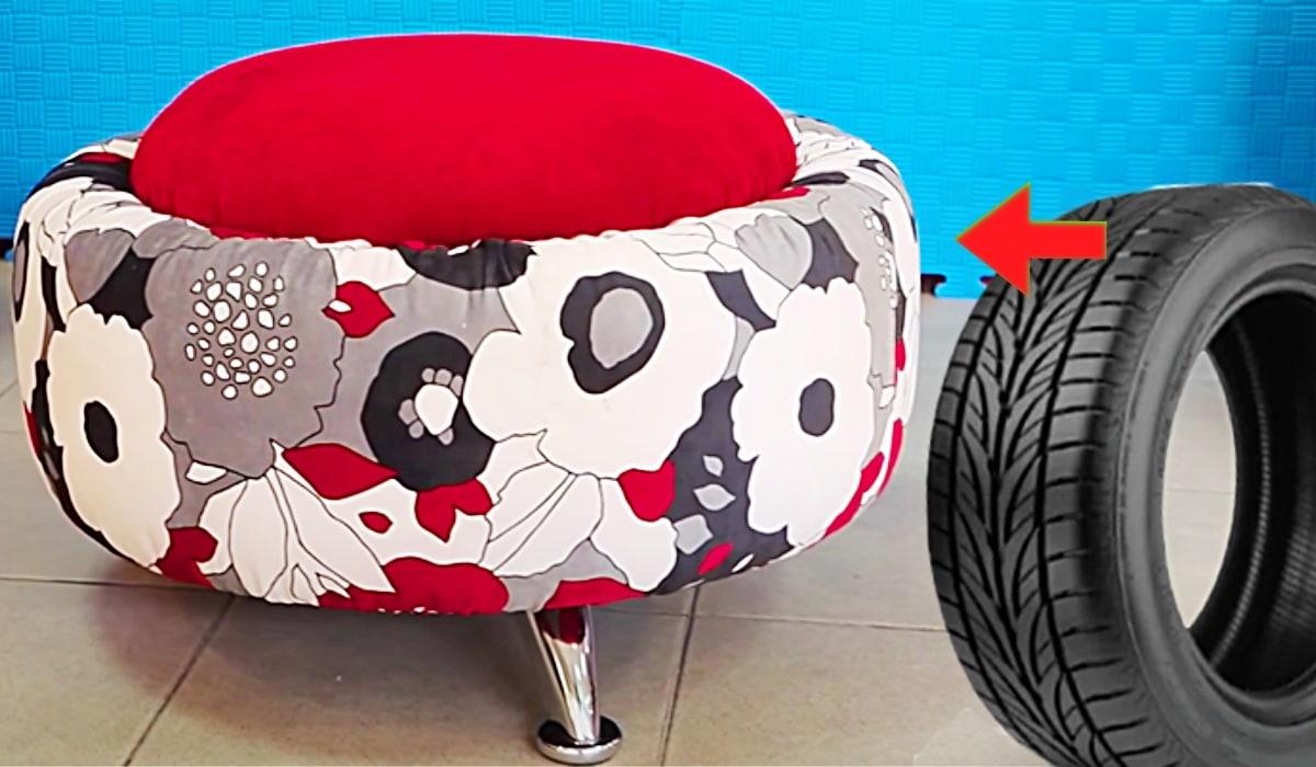 How To Make A Plush Stool With An Old Tire