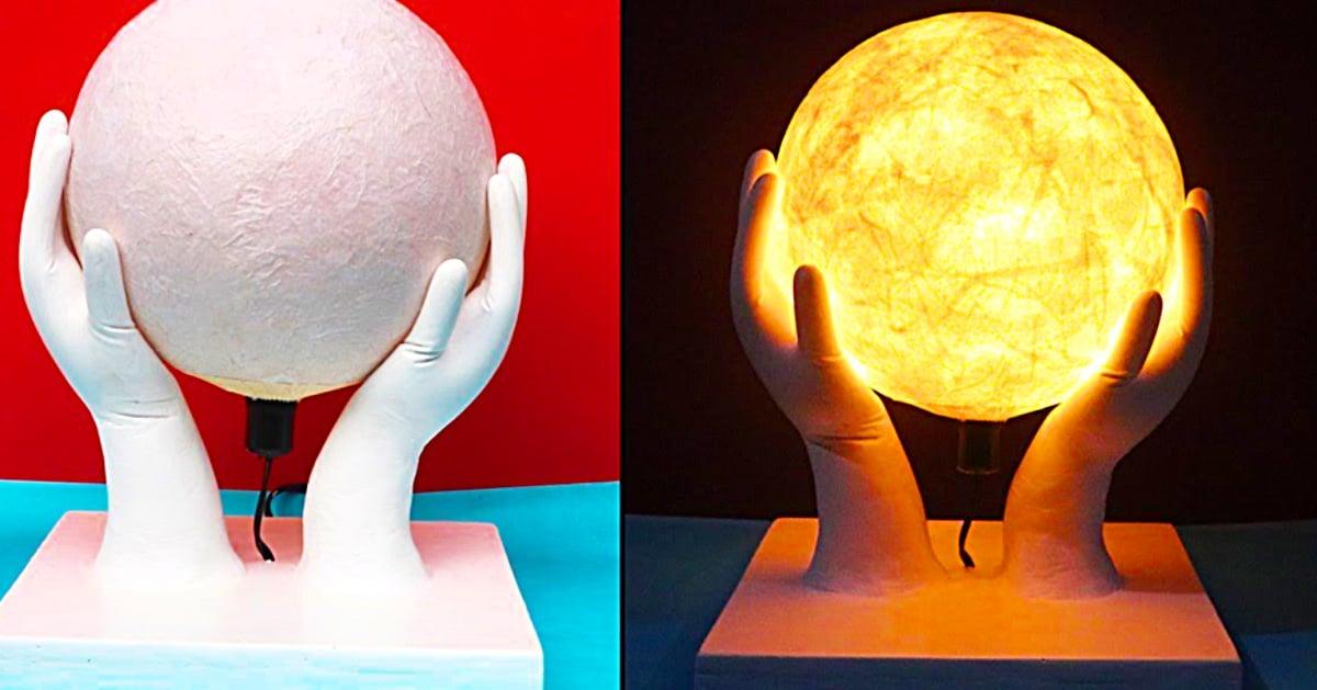 DIY Globe In-Hands Lamp