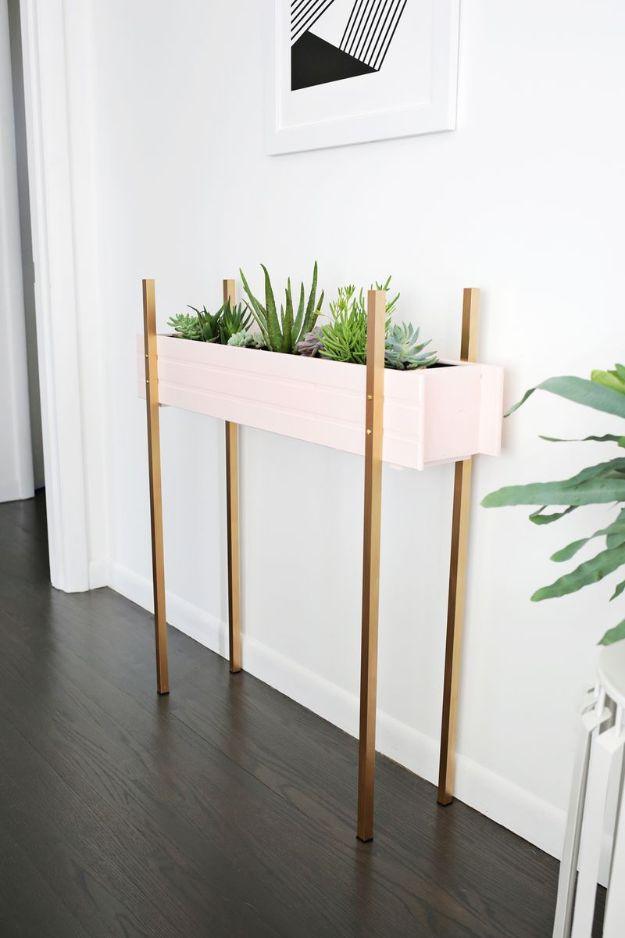 Skinny Planter Stand DIY, flexible enough to fit whatever materials are on hand and a piece worth keeping out on display