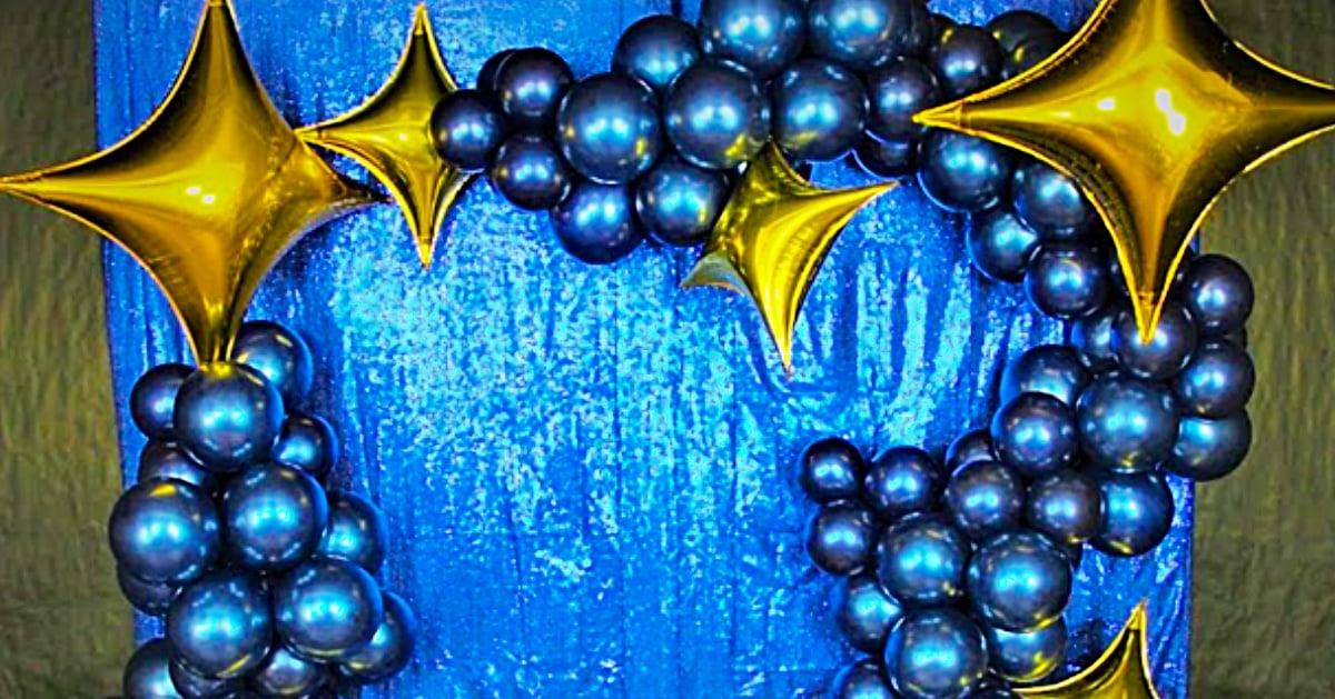 DIY New Year’s Balloon Garland Photo Backdrop