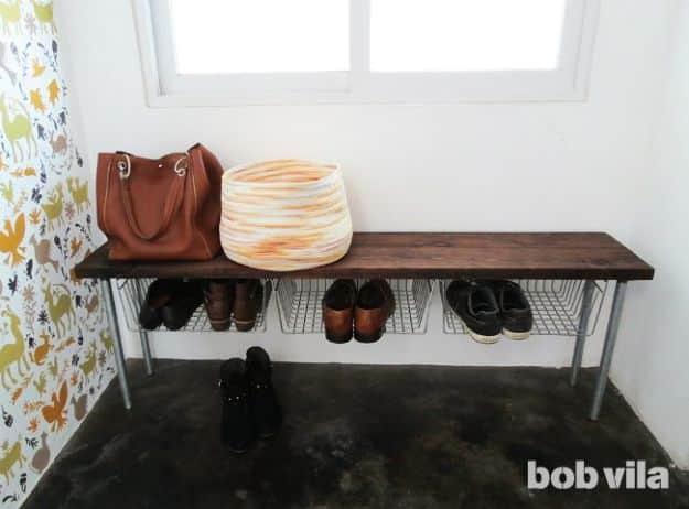 Organizing Ideas for Your Life - Easy Shoe Storage Bench - Easy Crafts and Cool Ideas for Getting Organized - Best Ways to Get Organized - Things to Make for Being More Efficient a