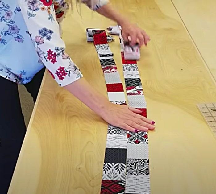 Use a layer cake packet to make a jagged x quilt with free pattern