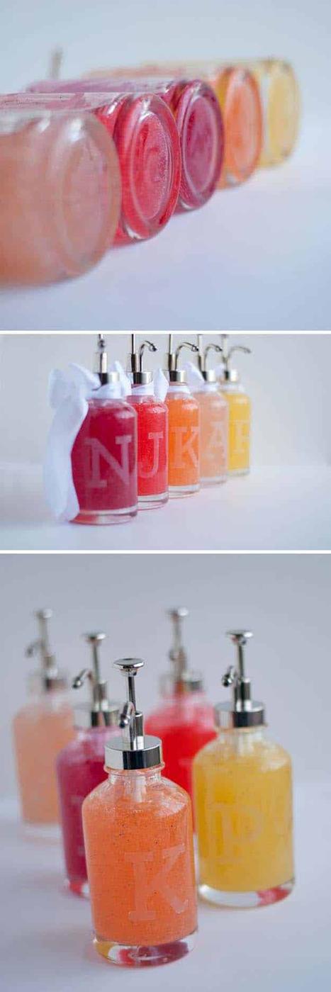 Glass Etched Soap Dispenser, quick enough to finish before nap time and a sweet way to personalize a plain space