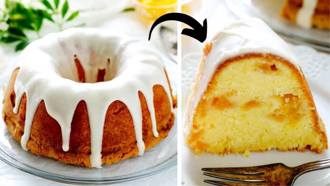 Easy Peach Cobbler Pound Cake Recipe