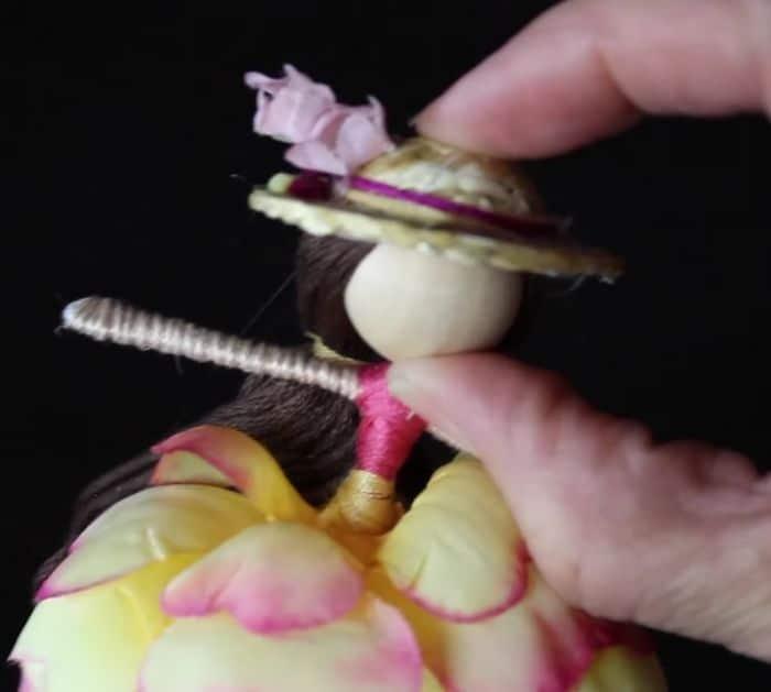 Easy To Make Spring DIY Fairy Doll with Straw Hat