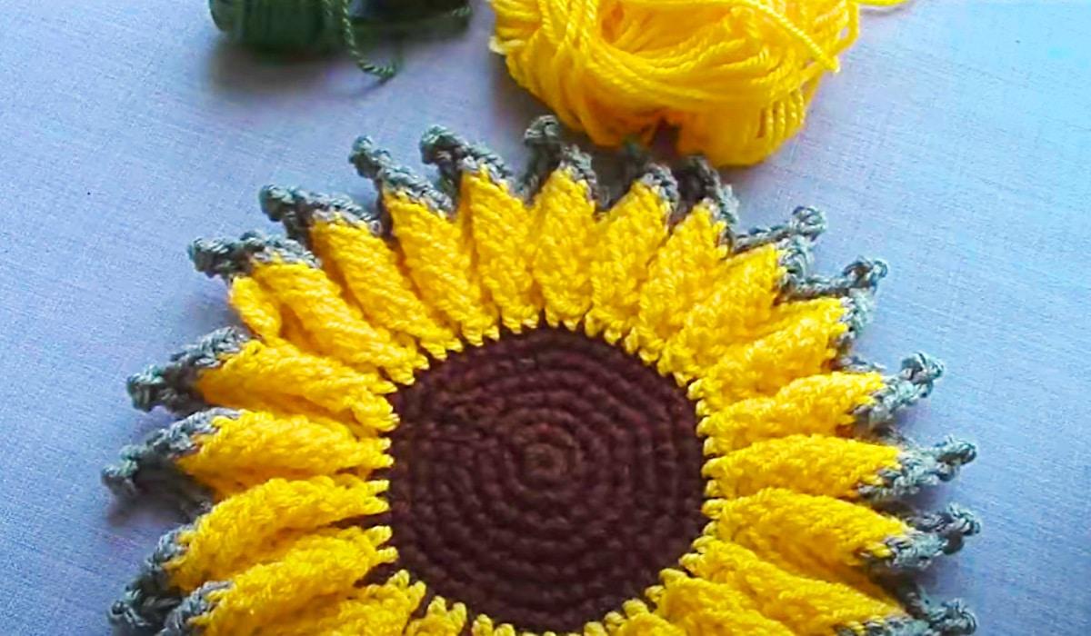 How To Crochet A Sunflower Hot Pad