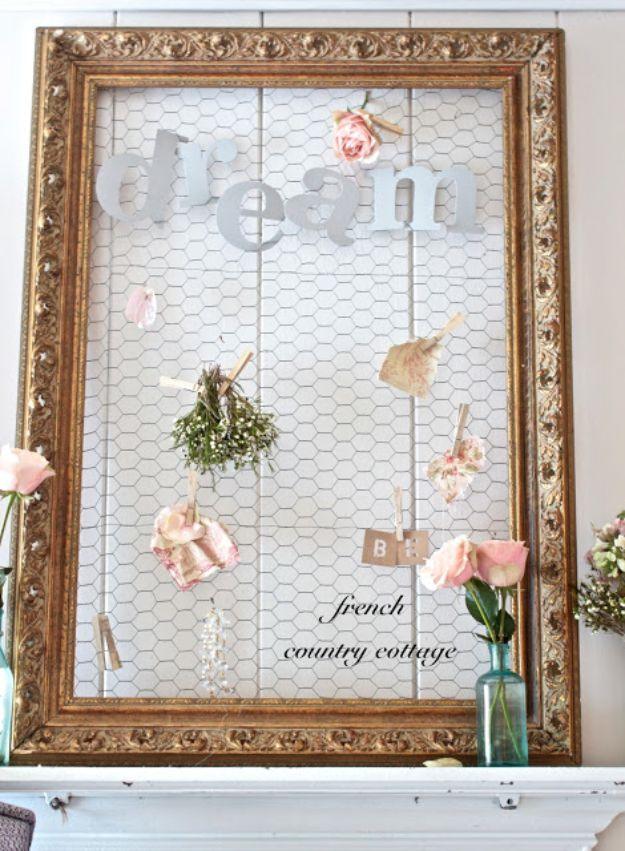Chicken Wire Dream Board, forgiving enough for a first attempt and a clever way to reuse scraps you already have