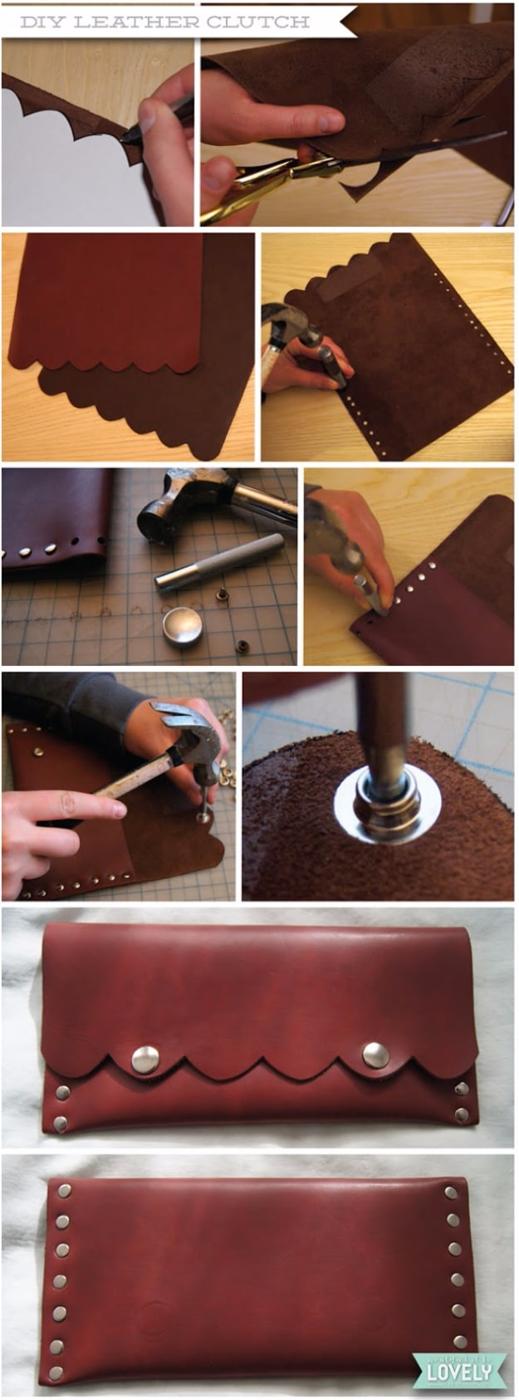 DIY Scalloped Leather Clutch, a project that comes together in an afternoon and worth bookmarking for your next project