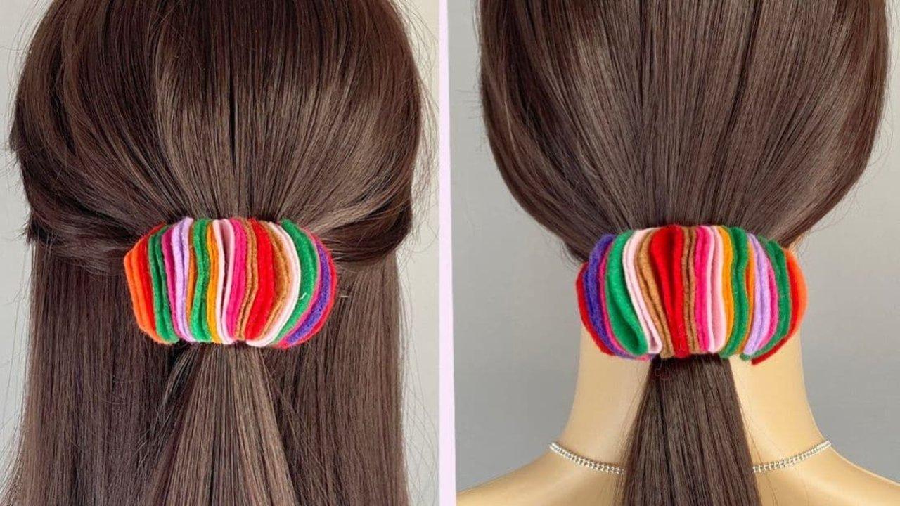 Hair Tie Made From Felt Scraps