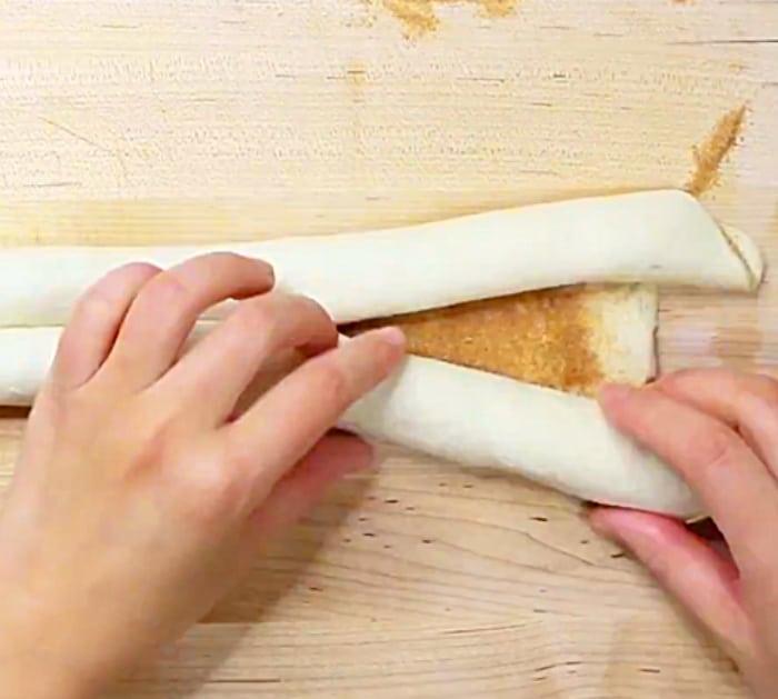 Make Heart Shaped Cinnamon Rolls with Pillsbury pizza dough