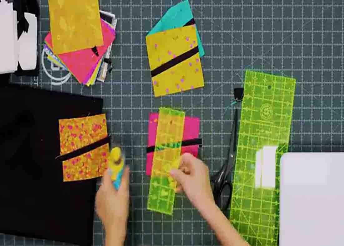 Trimming the pixie quilt blocks