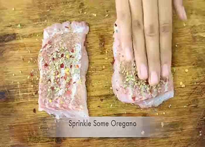 Seasoning the fish fillet for the garlic butter fish recipe