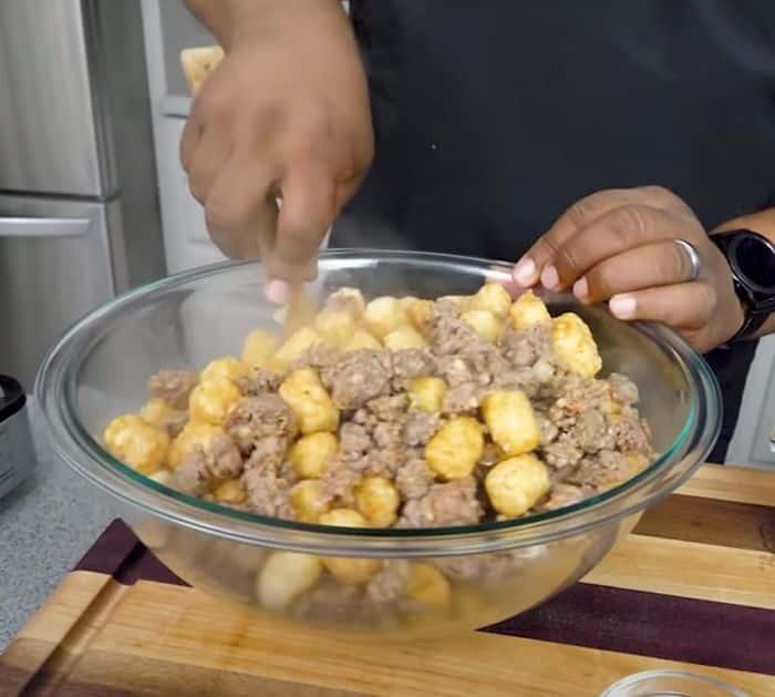Easy tater tot and sausage casserole recipe