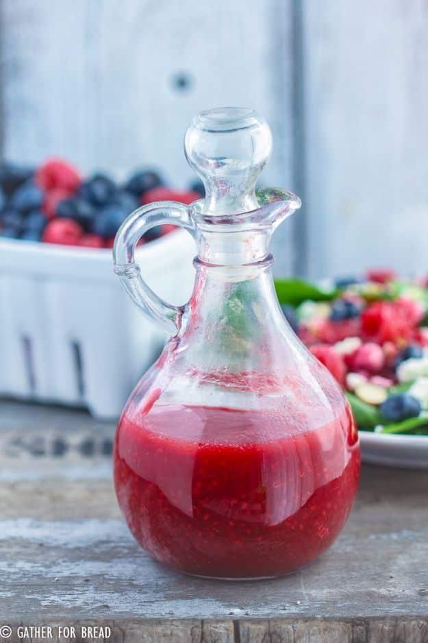 Salad Dressing Recipes - Raspberry Vinaigrette Salad Dressing - Healthy, Low Calorie and Easy Recipes for Creamy Homeade Dressings - How To Make Vinaigrette, Mango, Greek, Paleo, B