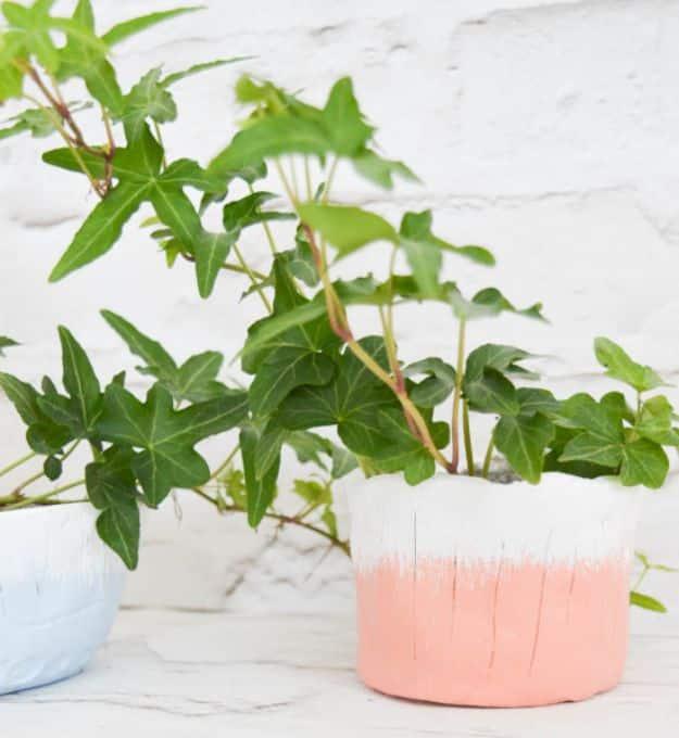 DIY Ideas for Clay Pots - Sculpt Painted Clay Pots with Dollar Store Supplies - Cute Gardening Projects Tutorials for Decorating Pots - Pretty Rustic and Farmhouse Planters for Che