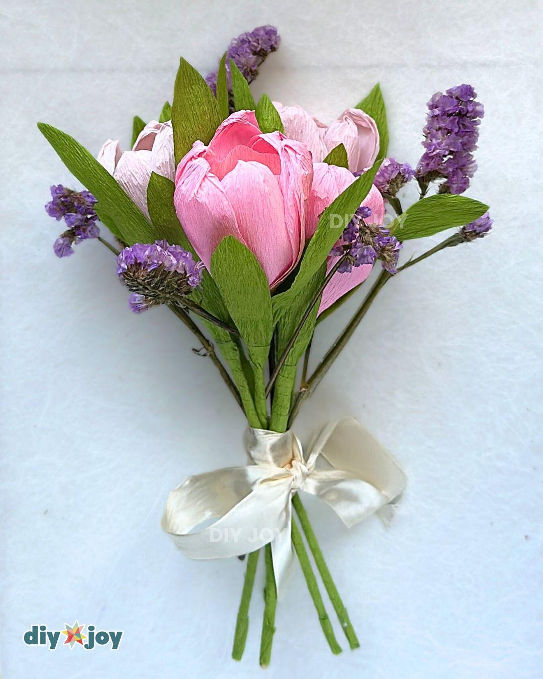 Easy Paper Tulips Chocolate — paper flower bouquet - tulips