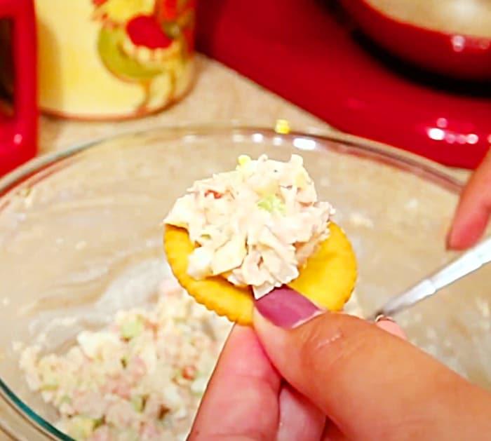 Serve Healthy Tuna Salad On Ritz Crackers