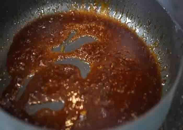 Making the sticky sauce for the salmon bites