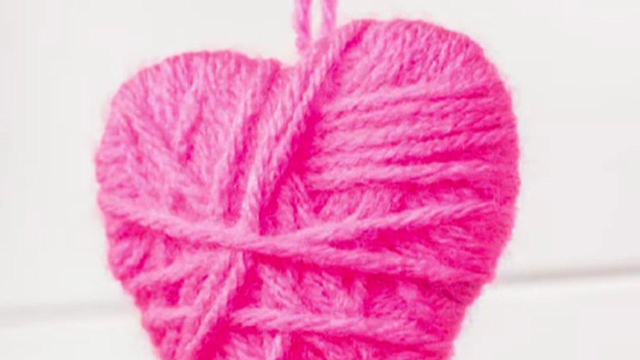 Simple DIY Yarn Heart Ornament Tutorial