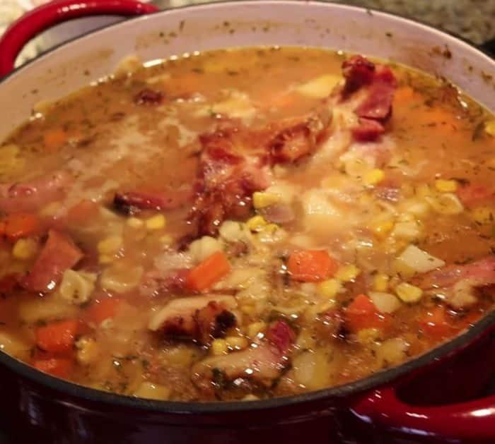 Leftover ham bone soup crockpot recipe