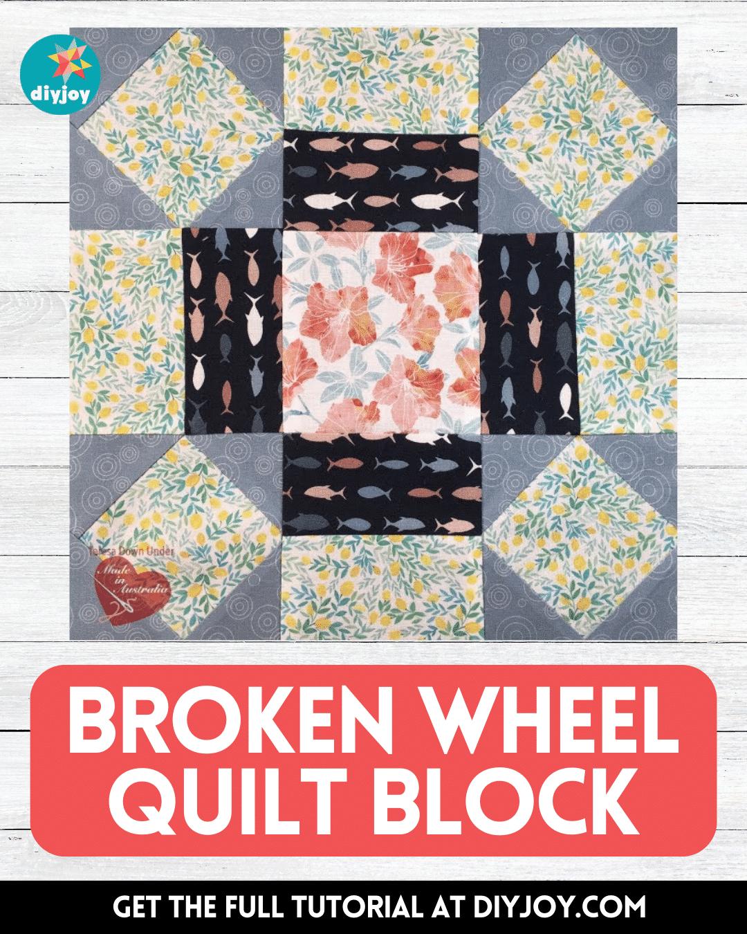Easy Broken Wheel Quilt Block Tutorial