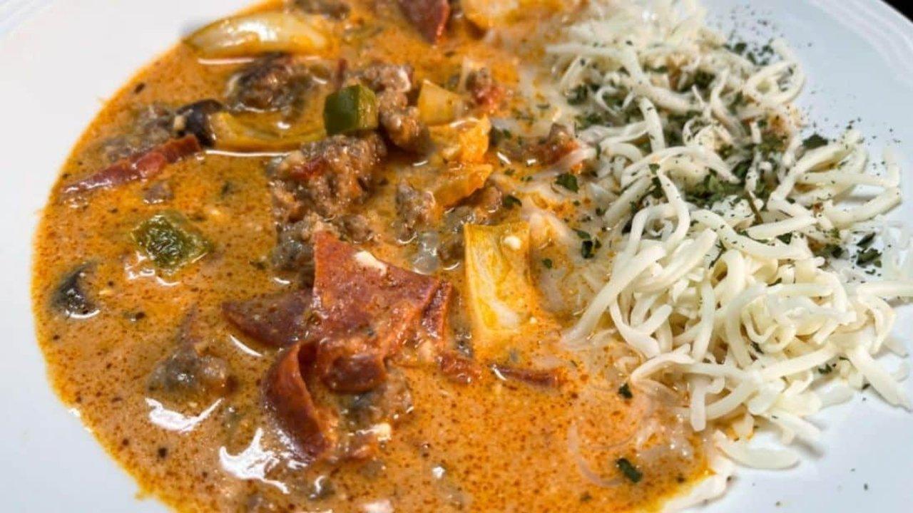 Crockpot Low-Carb Pizza Soup Recipe