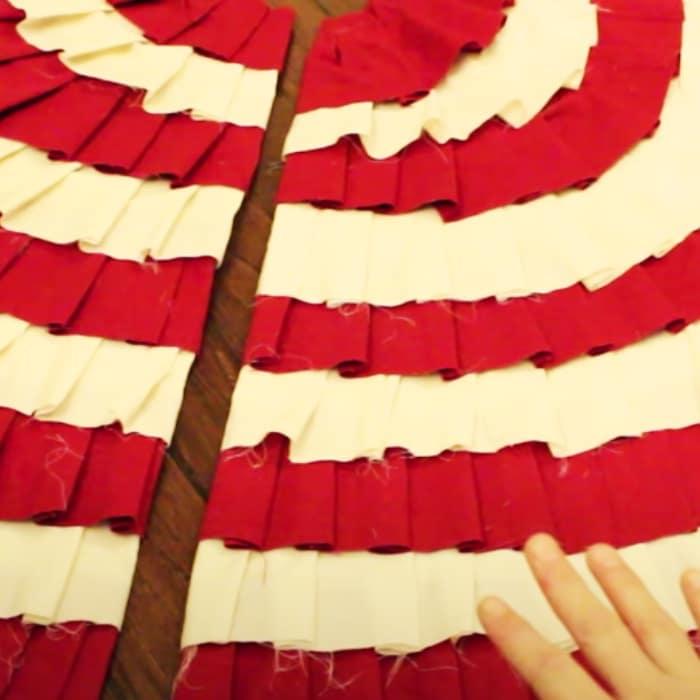 DIY Holiday Decor - Dollar Tree Holiday Ideas - Hot Glue Fabric Tree Skirt