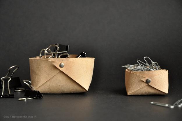 Folded Leather Basket, quick enough to finish before nap time and a result that outshines anything mass produced