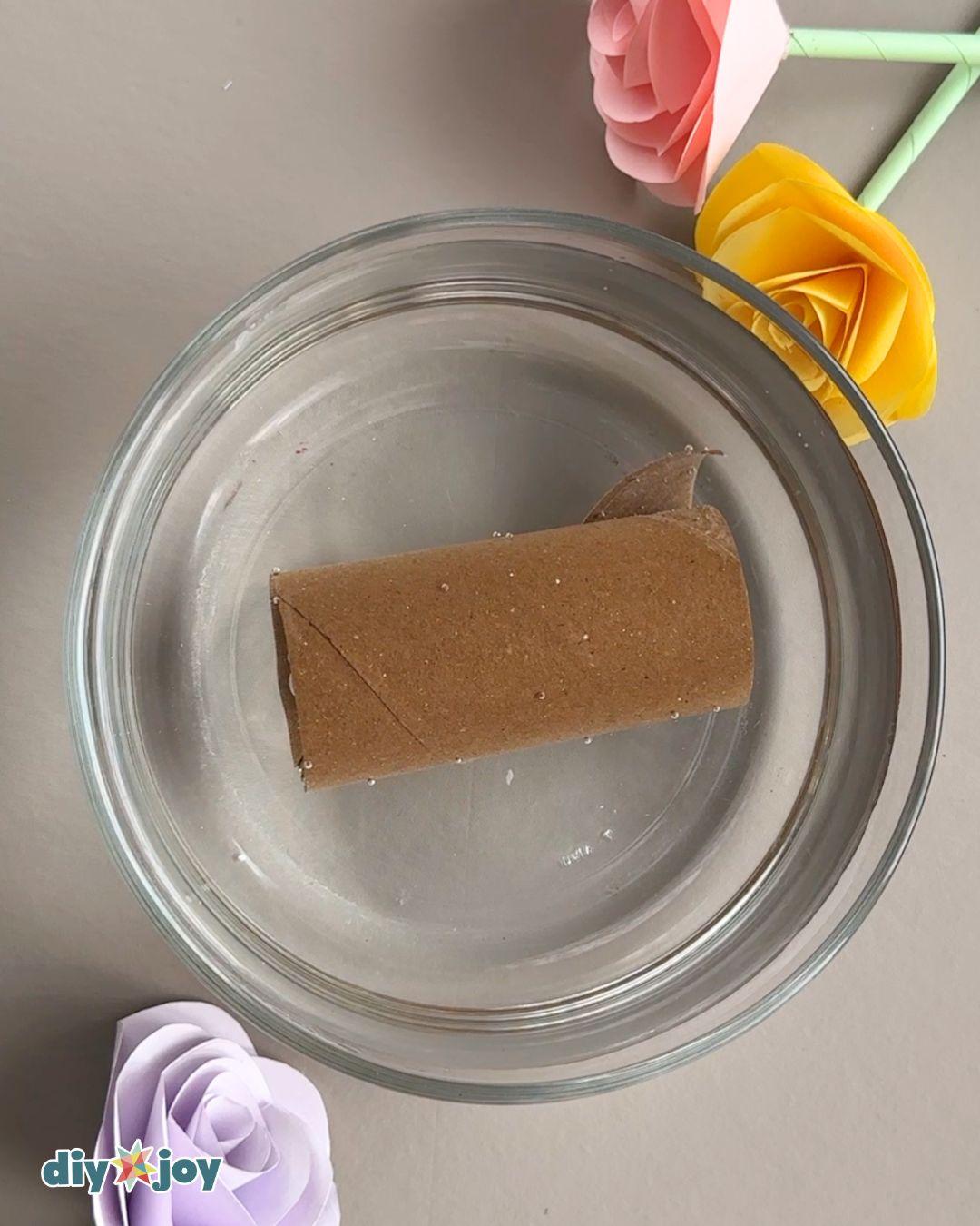 Homemade 4th Of July Banner Toilet Paper Rolls — soaking
