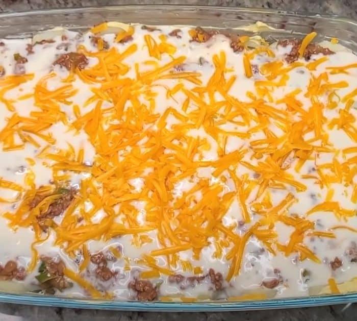 Baked potato and beef casserole recipe