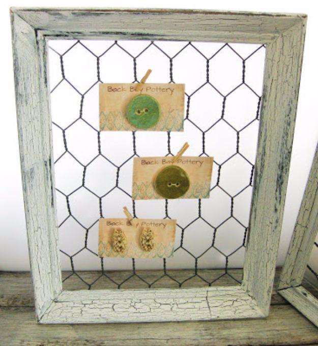 Shabby Chic DIY Message Board, a chicken wire project, fast enough to try tonight and a charming handmade touch