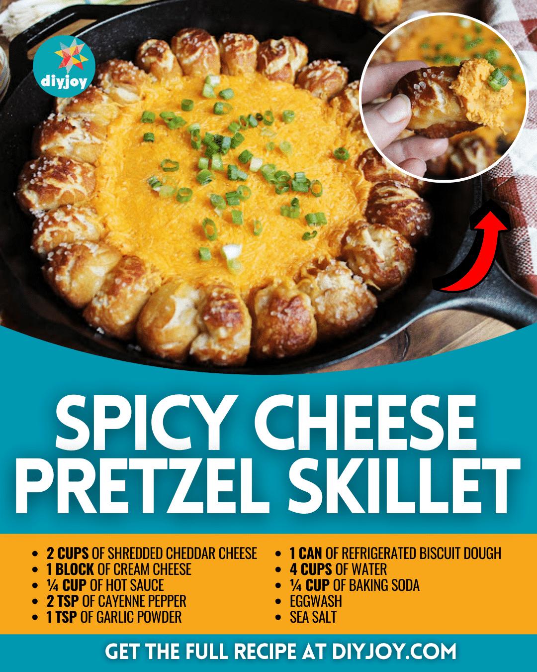 Spicy Cheese Pretzel Skillet Recipe