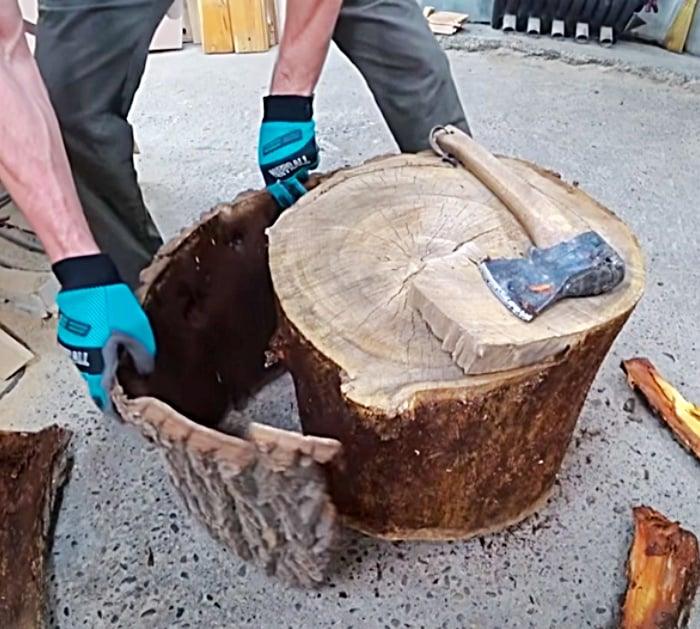 Tree stump table tutorial