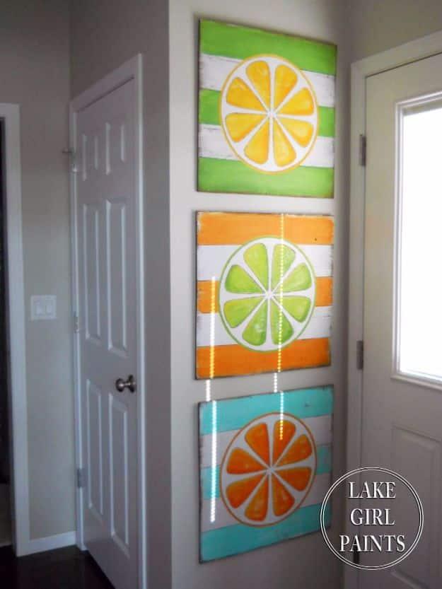 Citrus Stripes Wall Art, worth trying in almost any room and a project worth adding to the to do list