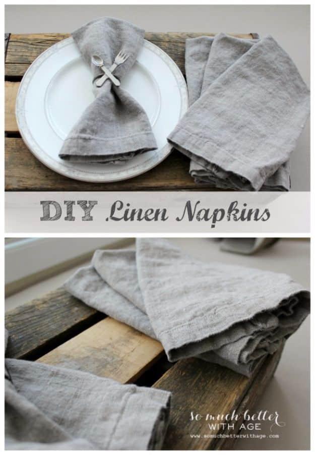 DIY Linen Napkins, an idea worth saving to your favorites and an idea that is easy to recreate at home
