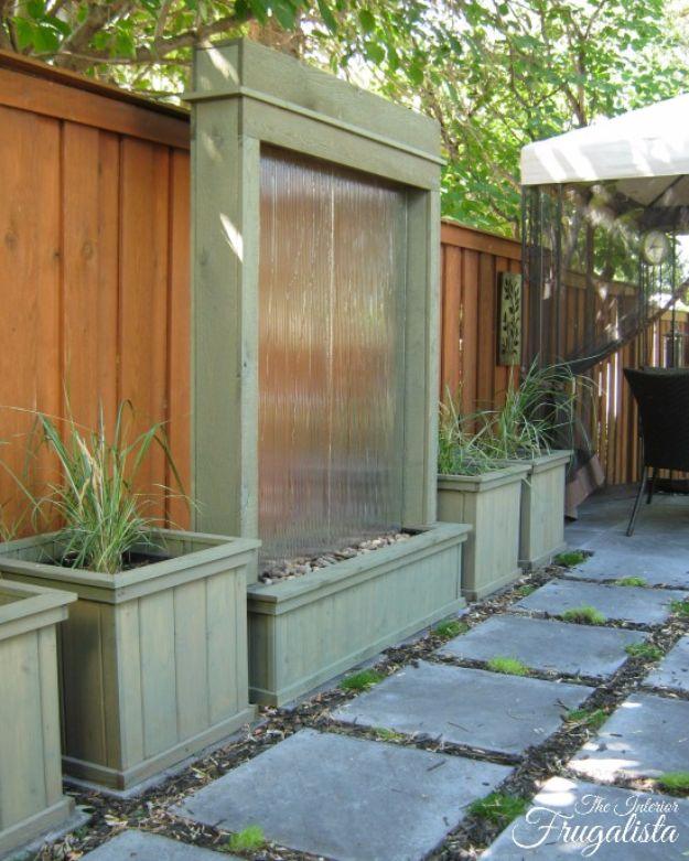 DIY Porch and Patio Ideas - DIY Patio Water Wall - Decor Projects and Furniture Tutorials You Can Build for the Outdoors - Lights and Lighting, Mason Jar Crafts, Rocking Chairs, Wr