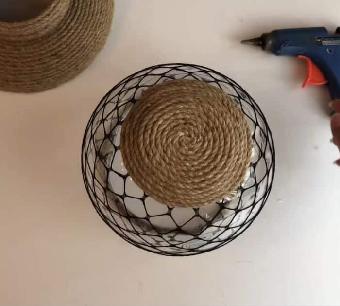 Lamp Made From Glass Globe and Fishnet Socks DIY