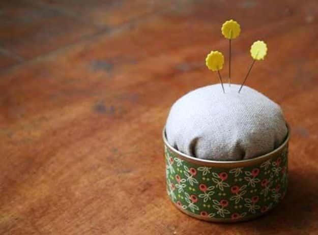 Tin Can Pincushion, easy to scale up for a full batch and an upgrade that feels far pricier than it actually was