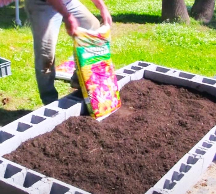 Fill A Cinder Block Raised bed With Top Soil