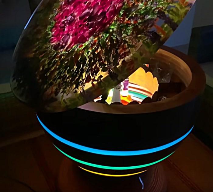 Coolest project ever an epoxy resin flower table that has a pop up top and turns into a bar