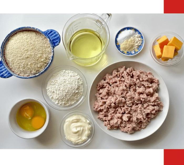 Ingredients for Cheesy Ground Chicken Patty