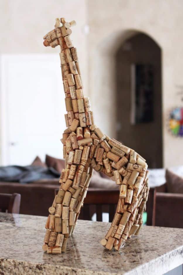 Wine Cork Sculpture, cheap to pull off with items from a bargain aisle and warmth that a plain corner was missing