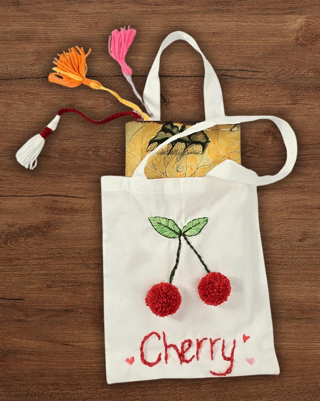 Fruit Embroidered Tote Bag — how to make embroidery design in tote bag