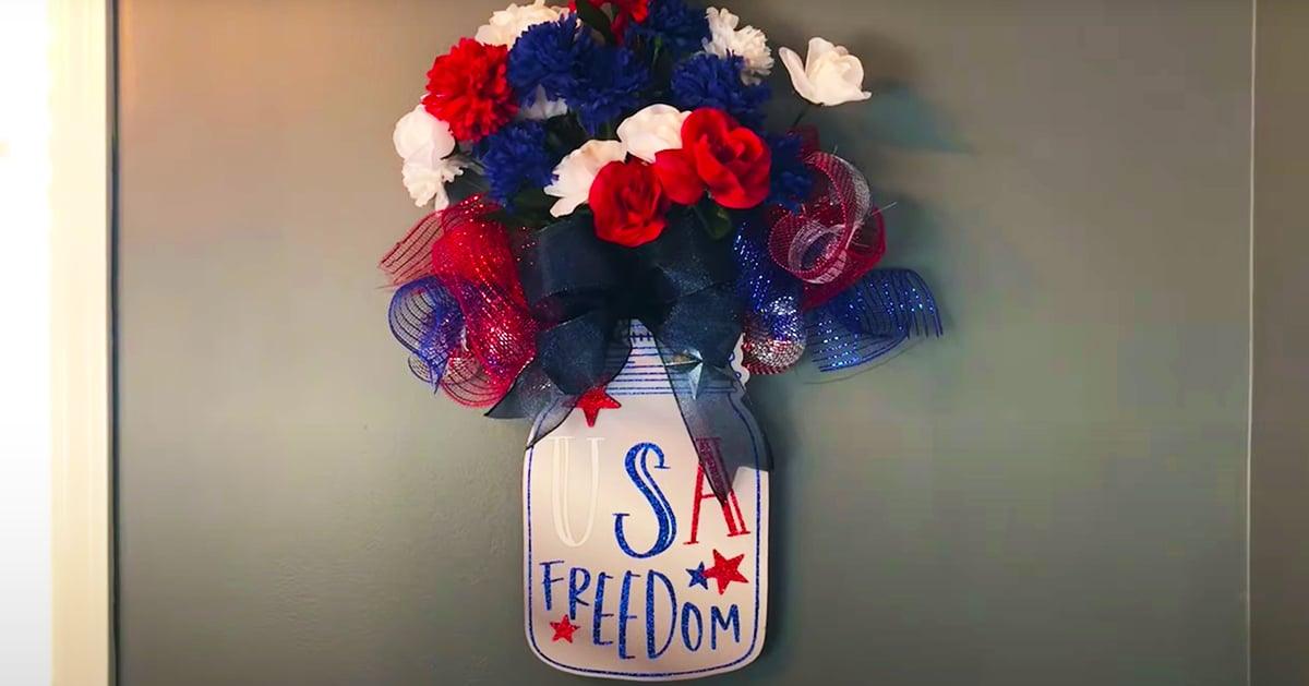 DIY Fourth of July Mason Jar Wreath