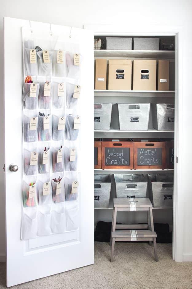 Organize a Craft Closet, an easy craft room idea worth saving for later and one worth bookmarking from this list